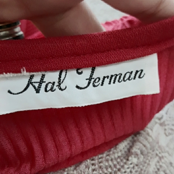 Vintage 1980's Hal Ferman red accordion  pleated summer, coctail dinner, dress - Picture 10 of 11